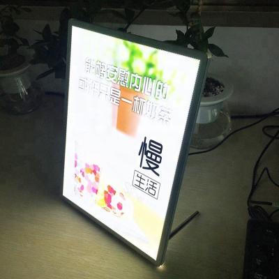 China For advertising poster display A4 size 10MM slim aluminum advertising light box with poster inserting type easy to change the picture for sale