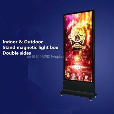 China Double Sides Movable Standing Large Size Free Standing LED Advertising Light Box With Magnetic Frame , Double Sides Advertising Light Box With Stand Base for sale