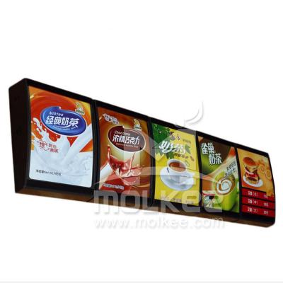 China For Advertising Display In Restaurant Fast Food Restaurant Advertising Aluminum LED Menu Light Box, Arc Shape Single Side Menu LED Board for sale