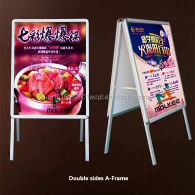 China Height Adjustable Stand Sidewalk Sign Metal Telescopic Feet One Frame Advertising Folding Board Poster Stand for sale