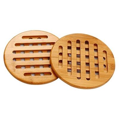 China Viable Natural Bamboo Tripod Warm Pads, Kitchen Around Mat Bamboo Coasters Tripod Pack of 2 for sale