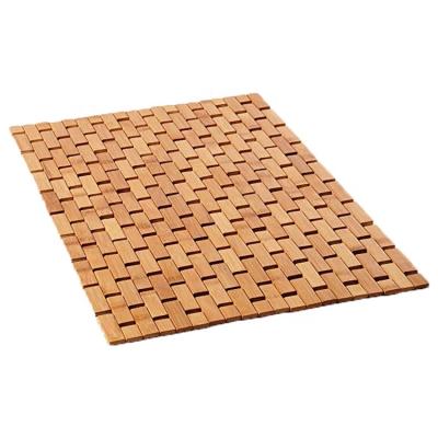 China Sustainable Foldable 100% Natural Bamboo Anti-Slip Wooden Bath Mat Bathroom Door Mat for sale