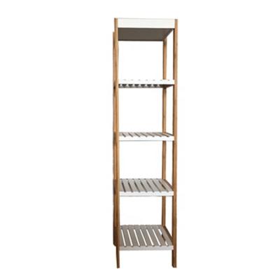 China 5 Row Storage Natural White Natural Bamboo Wooden Racks And Holders For Bedroom for sale