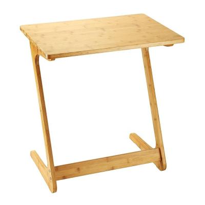 China TV Tray Table Z Shape Easy Moved Bamboo End Table For Sofa Bed for sale