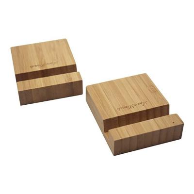 China PORTABLE Simple Natural and Stylish Universal Wooden Phone Holder Stand 2 Packs for iPhone for sale