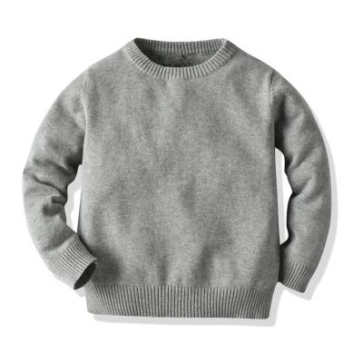 China Wholesale Sweater Kids Knitted Pullovers 1 - 6 Years Fall Winter Tops For Boys And Girls Gray Red Long Sleeve Toddler Sweaters for sale