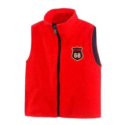 China 2021 Winter Outerwear Breathable 2-Sided Kids Use Vest Reversible Boy Girl Fleece Sleeveless Zipper Vest Toddler Vest Jacket for sale