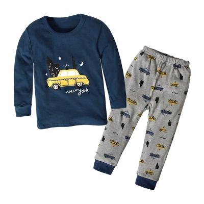 China 95% Cotton 5% Spandex Two Piece Sleepwear Wear For Children 3 - 7 Years Old Cartoon Printing Cotton Pajamas Boy And Girls Set Long Sleeve Clothes Children Sleepwear for sale