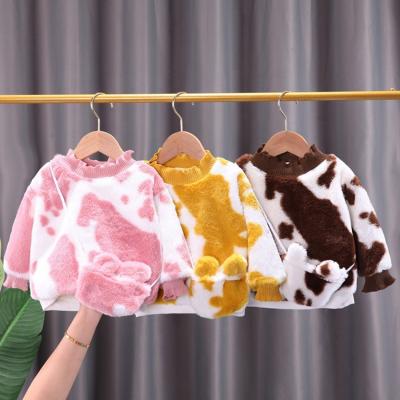 China Keep Warm Kids Clothing 2021 Latest Kids Winter Clothes Jumper Fleece Lined Baby Girls Sweaters Knitted for sale