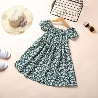 China Pastoral Girl Clothing 2021 Summer Style Kids Loungewear Clothing For 2-8 Years All Over Floral Print Toddler Girls Dresses for sale