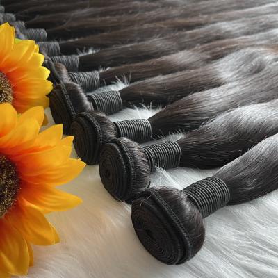 China Cheap Straight 100% Virgin Brazilian Human Hair Bundles Machine Double Weft Natural Black Bundles for sale