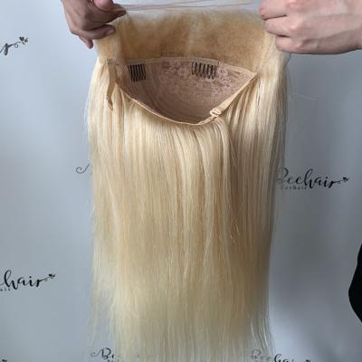 China Swiss Straight Human Hair Long Straight Virgin Hair 613 HD Blonde Transparent Full Lace Wigs for sale