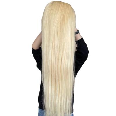 China Straight HAIR 100% Blonde 40 Inch Straight 13x4 Lace Wigs 12a Virgin Hair Transparent Hair for sale