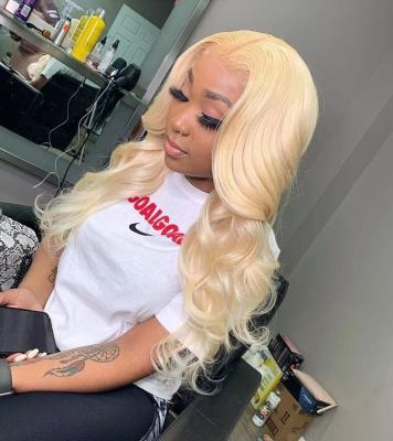 China High Quality Vendor Body Wave Wig Single Knot 613 Blonde Color Transparent Swiss Lace HD Closure Thin Lace Frontal For Black Woman for sale