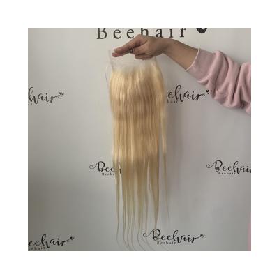 China Blonde Hair Color 613 Straight Thin 5x5 Hd 100% Lace Closure for sale