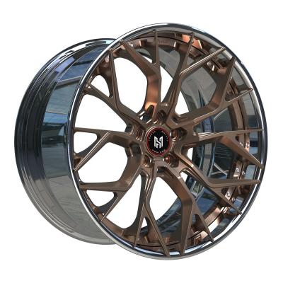 China 6061-T6 HADISON HD2P1011-3 Aluminum Pieces Customized 2 Color Forged Aluminum Alloy Wheels Car Sport Forged Wheels for sale