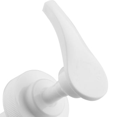 China Non Spill Ribbed Cap 38/400 White Color Screw Lotion Pump , Plastic Switch Hand Pump for sale