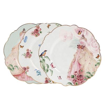 China Sustainable Eco Friendly Table Ware Ceramic Appetizer Wedding Dinner Dish Dessert Plates Serving Sets for sale