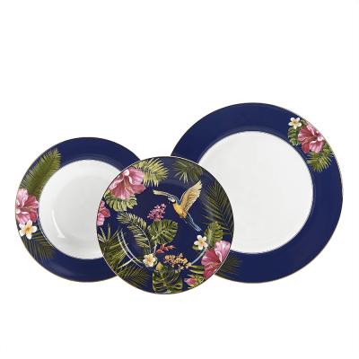 China Sustainable Household Items 18pcs Ceramic Tableware Fine China Dinnerware China Dinner Sets for sale