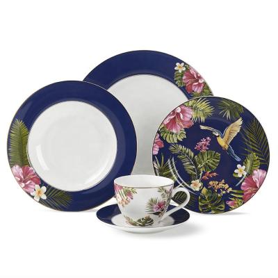 China OEM Sustainable Supply Dining Plate Ceramic Dinnerware Porcelain Dinner Set for sale