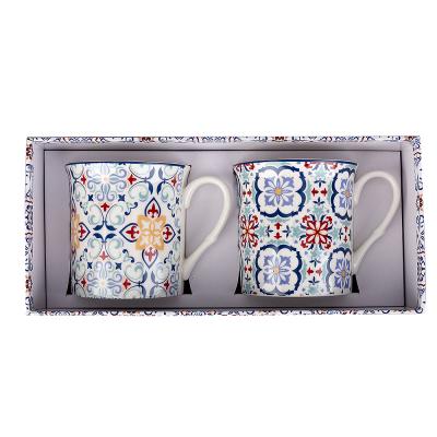 China Viable High Quality Personalized Sublimation Porcelain Coffee Mug 2 Sets In Gift Box for sale