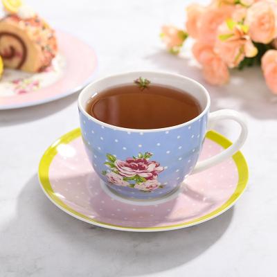 China Viable Ceramic British Tea Floral Design Tea Set With Teapot Creamer Sugar Pot Sets for sale