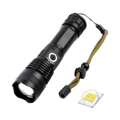 China Zoomable Led Zoom Light Rechargeable Tactical Flashlight Usb 1200ML 26650 Police P50 LED High Power Outdoor Torch Waterproof Camping Flash Light for sale