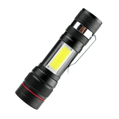 China Zoomable Led Zoomable USB Lightweight P50 LED COB RECHARGEABLE FLASHLIGHT Zoomable Handheld Torch Light with Power Bank Water Resistant Camping Torch for sale