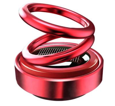 China Eco-Friendly Car Air Freshener Solar Double Ring Rotating Suspension Essential Oil For Interior Decoration Car Scent Auto Solid Air Freshener for sale