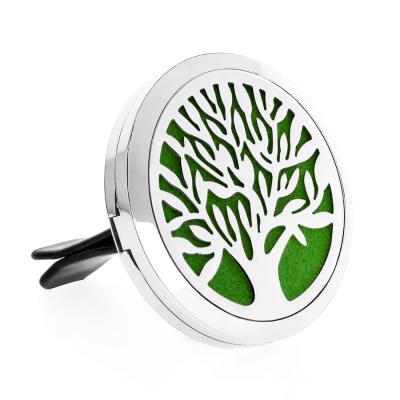 China Freshen Air Factory Price 35mm Stainless Steel Essential Oil Diffuser Pendant Car Vent Clip Air Freshener for sale