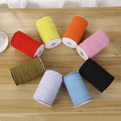 China Christmas Spool Factory Supply High Quality Woven Ribbon Knitted Elastic Rope 9mm Flat Elastic Band for sale