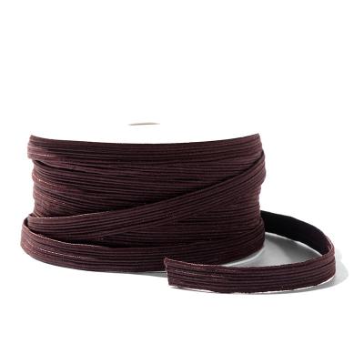 China Factory Wholesale Christmas In Stock 9mm Flat Colored Ribbon Woven Nylon Elastic Band With High Elasticity for sale