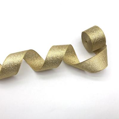 China Christmas custom colors glitter ribbon gold lurex metallic ribbon with best factory prices for sale