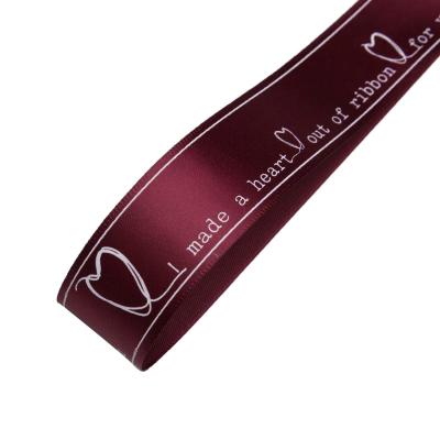 China Viable Get Free Sample Free Design Wholesale Custom Print Satin Ribbon For Gift Package Home Decoration DIY for sale