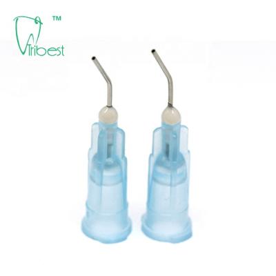 China Dental Area Hot Sale 18G 20G 21G Disposable Dental Pre-bent Dispensing Tip for sale