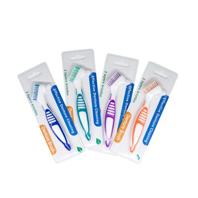 China Cheap Wholesale Disposable Denture Toothbrush Denture Brush With Logo Customized for sale