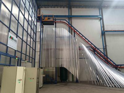 China ABDF primera clase de pulverización de PP 380V línea de recubrimiento de polvo vertical de perfiles de aleación de aluminio con 400m 2 / T en venta