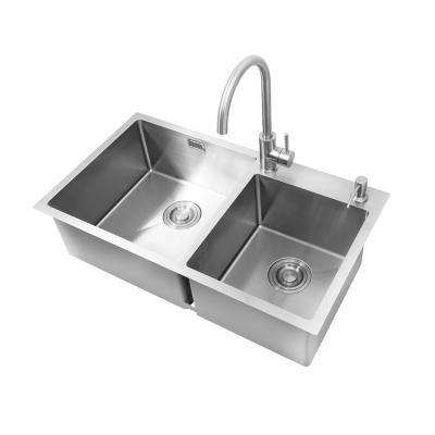 China Without Faucet Customize Handmade 304ss Stainless Steel Wash Basin Brand New Kitchen Sink With Polished Hammered Texture for sale