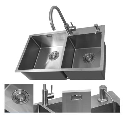 China Without Faucet High End Fabricated Stainless Steel Sink Modern Basins Outdoor Free Standing Kitchen Sink Set for sale