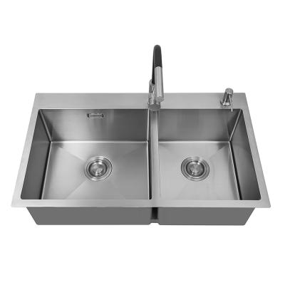 China Without Faucet SUS304 Stainless Steel Basin Handmade Washing Kitchen Sinks for sale