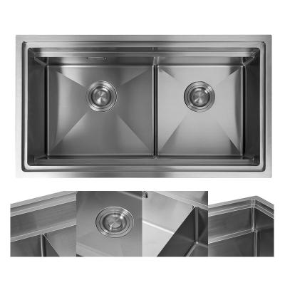 China Without Faucet China Factory Price Kitchen Sinks 304 Stainless Steel Double Bowl Sink For Camper Wash Sink for sale