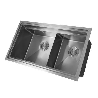 China Without Faucet Brushed Bowl Wash Kitchen Basin Sinks Handmade Stainless Steel SUS304 House Kitchen Sinks for sale