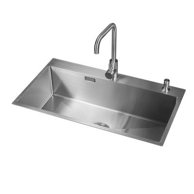 China Without Faucet Sliver Stainless Steel Sinks Organizer Handmade High End Modern Kitchen Sink for sale