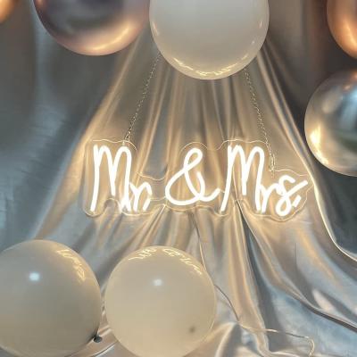 China Neon Sign For Bar Shop Wholesale Love LED Custom Neon Lights Marry Me Sign Mr Mrs Wedding Letter Neon Sign for sale