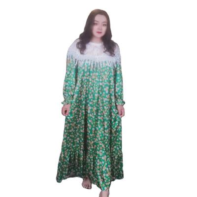 China QUICK DRY New 3D Lace Tassel Green Lace Print Summer Home Dress for sale