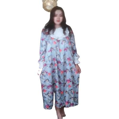 China QUICK DRY Silk Vintage Lace Splice Elegant Summer Sleep Home Dress for sale