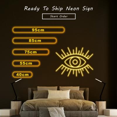 China Free Shipping Custom Rebow 40CM Width Eye Neon Lamp Letters Neon Light Home Dropshipping LED Neon Sign For Shopify à venda