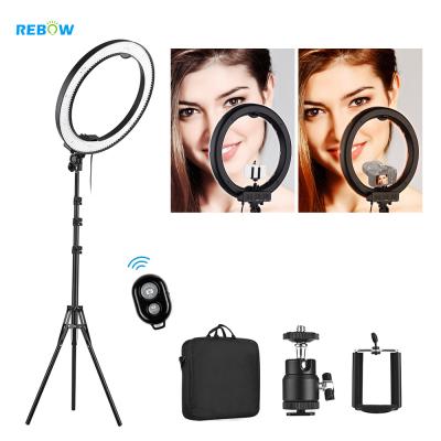 Κίνα Brightness 18 Inch Adjustable Youtube Live Ring Light LED With Stand Tripod Stand Carry Bag For Mobile Phone προς πώληση