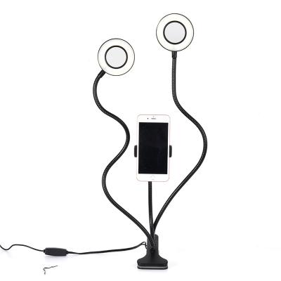 Κίνα Adjustable Shine 3 in 1 Live Stream Tool Clip on Desk Flexible USB 3inch LED Selfie Ring Light Fill Light LED Lamp Bracket προς πώληση