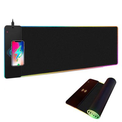 China Wireless Charging+heat Preservation Customized Computer Mousepad Extended Mousepad RGB Wireless Charging Mouse Pad Large for sale